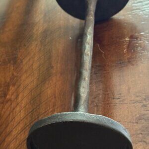 12” Pottery Barn Petaluma Pillar Candle Holder | Medium Bronze | Holds 4" Pillar
